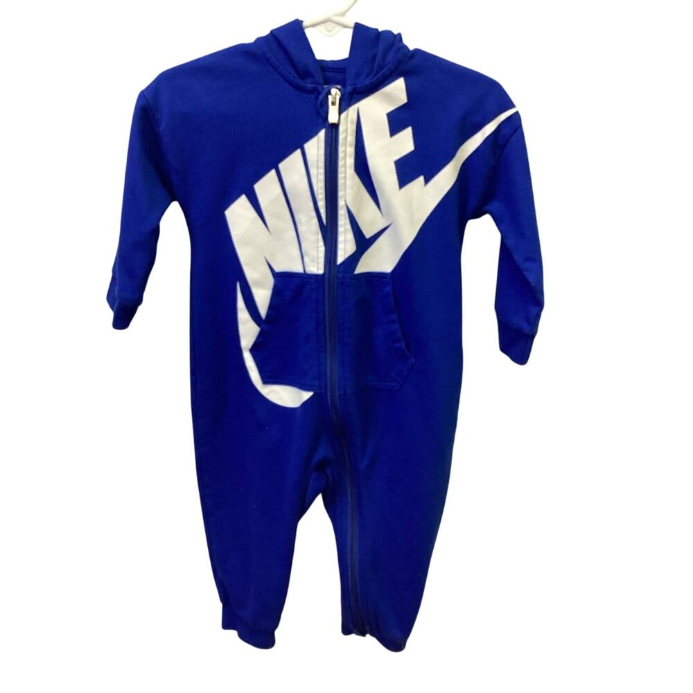 NIKE Toddler 12 Months One Piece Full Zip Cotton Blend Sleeper Hoodie Outfit